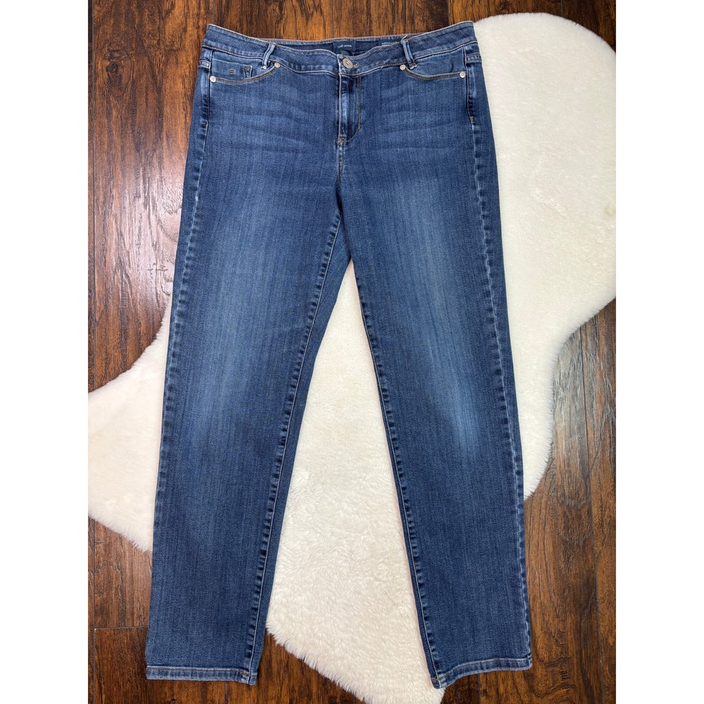 J.Jill Weekender Straight Leg Jeans 12 Medium Wash Stretch Mid-Rise Denim Women